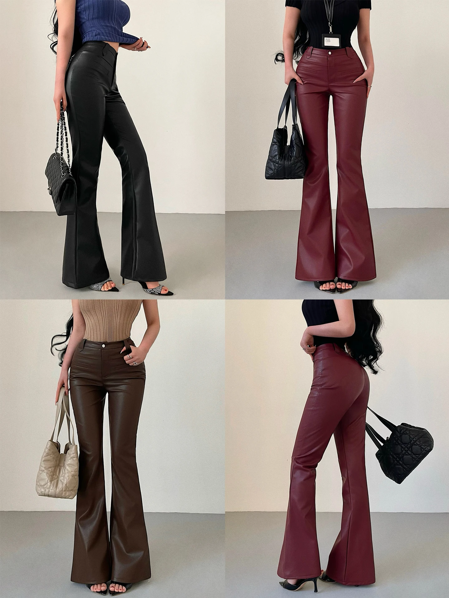 Slim PU Leather Pants Long Casual Trousers Fake Fly Zipper High Waist Women's Spring Fashion Leg Lengthening Micro Flared Pants
Slim PU Leather Pants Long Casual Trousers Fake Fly Zipper High Waist Women's Spring Fashion Leg Lengthening Micro Flared Pants