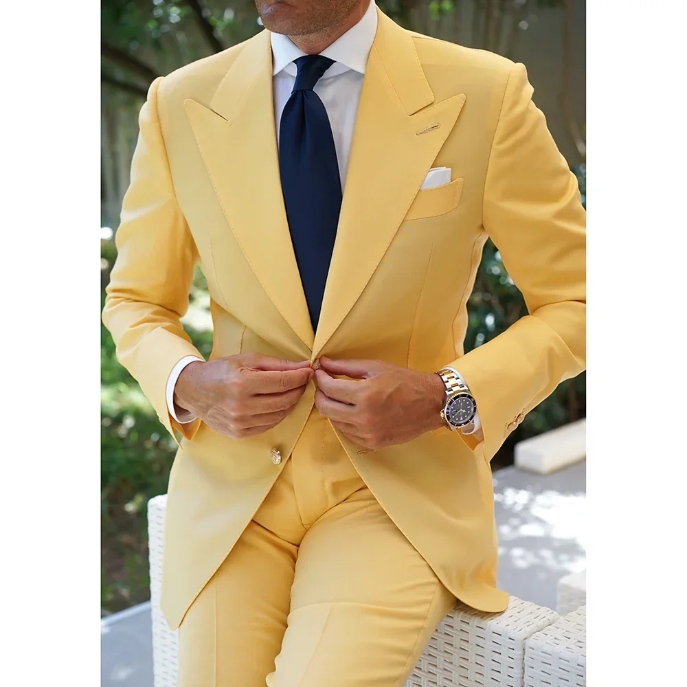 Fashion Peak Lapel Single Breasted Men Suits Slim Fit Male Suit Solid 2 Piece Set Formal Casual Business Wedding Groom Tuxedo
Fashion Peak Lapel Single Breasted Men Suits Slim Fit Male Suit Solid 2 Piece Set Formal Casual Business Wedding Groom Tuxedo