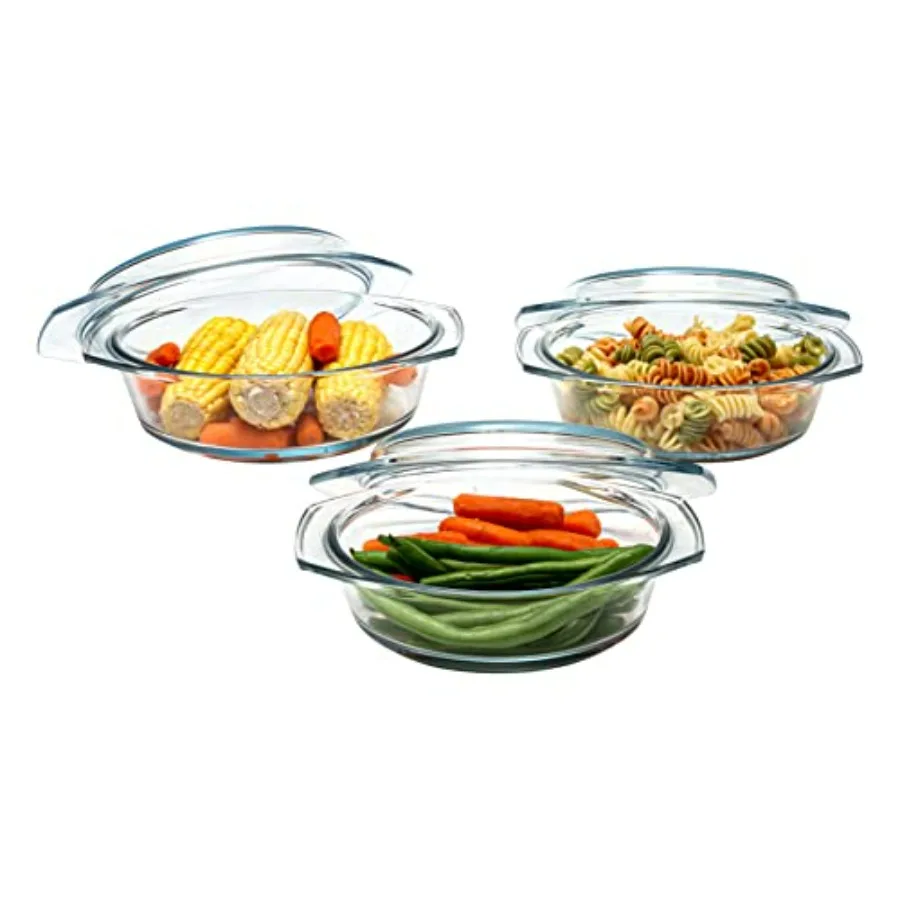 Casserole Dish Set with Lid Round Glass Cookware Borosilicate Glass Made In Europe 0.75 Quart 1 Quart 1.5 Quart Transparent Bak
Casserole Dish Set with Lid Round Glass Cookware Borosilicate Glass Made In Europe 0.75 Quart 1 Quart 1.5 Quart Transparent Bak