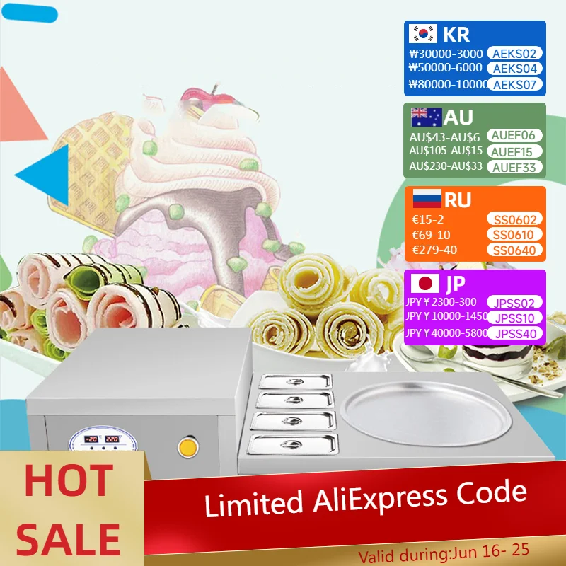 Fried Ice Cream Roll Machine Stainless Steel Fried Ice Cream Machine Single Pot Fried Yogurt Machine 740W
Fried Ice Cream Roll Machine Stainless Steel Fried Ice Cream Machine Single Pot Fried Yogurt Machine 740W