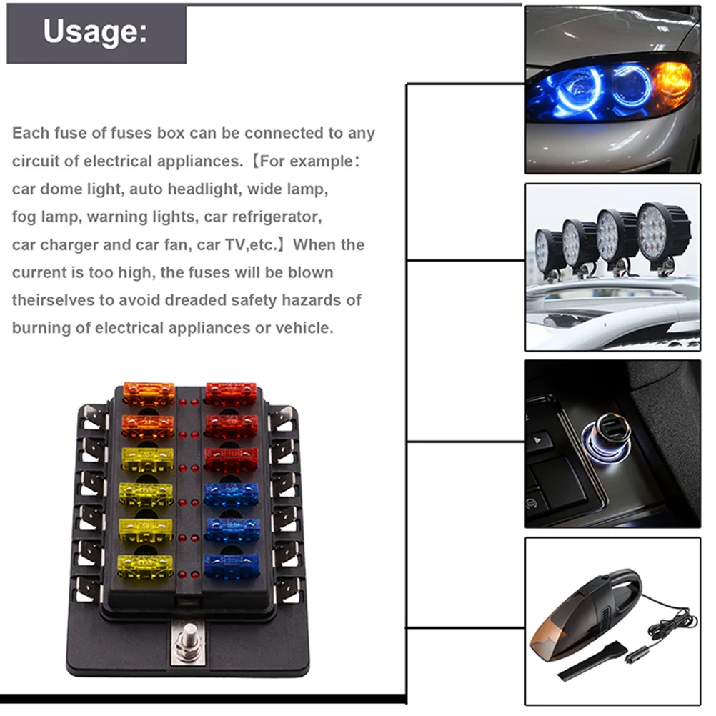 12-32V Fuse Rv Yacht Insurance Fuse Insert Base Set Accessories Terminal Block LED Indicator High Temp Resistant Split
12-32V Fuse Rv Yacht Insurance Fuse Insert Base Set Accessories Terminal Block LED Indicator High Temp Resistant Split