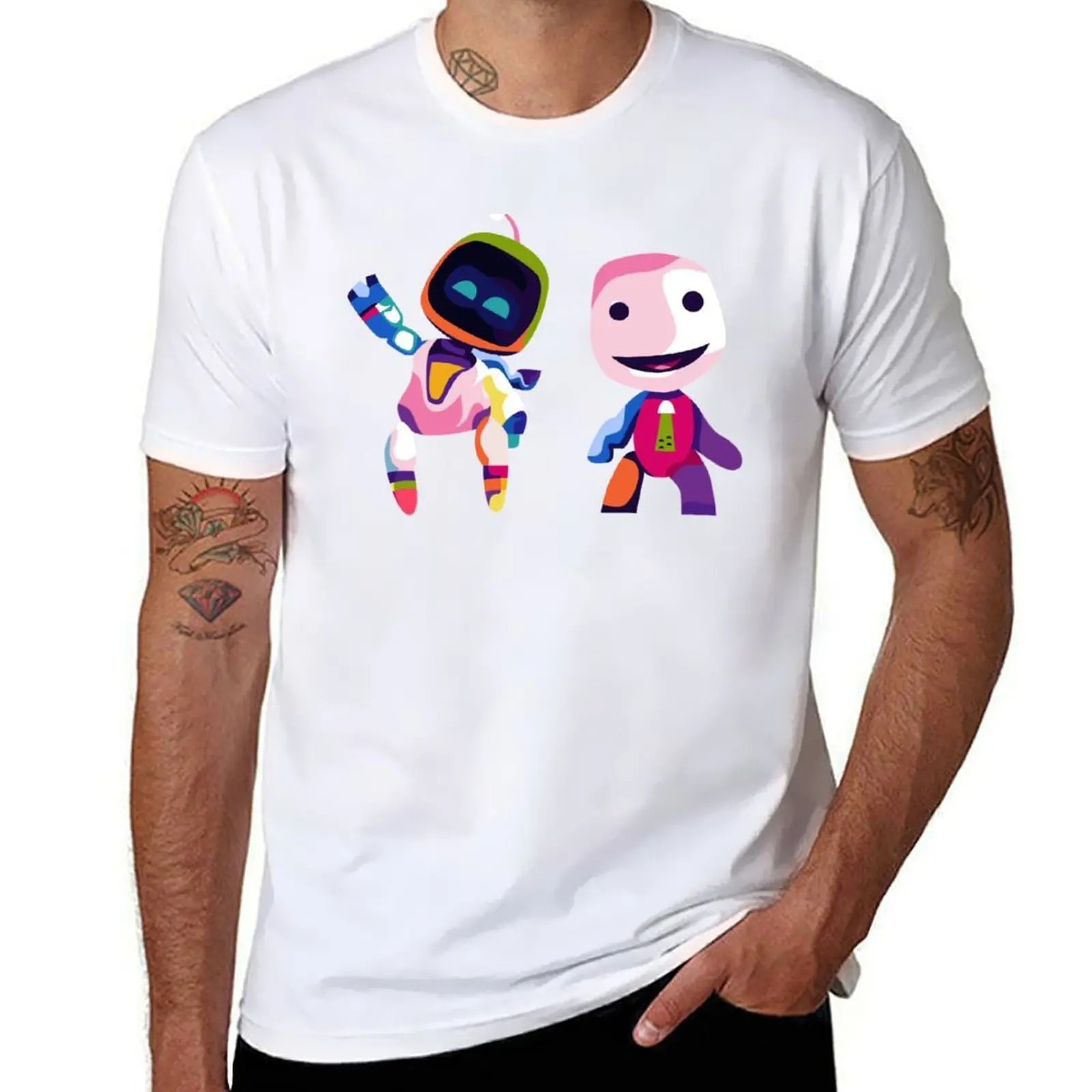 Astro and Sackboy T-Shirt anime t shirts for man men t shirt cotton 100% T-Shirt 
Astro and Sackboy T-Shirt anime t shirts for man men t shirt cotton 100% T-Shirt