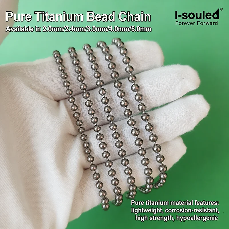 Pure Titanium Bead Chain DIY Hypoallergenic Multiple Sizes 2.0/2.4/3.0/4.0/5.0mm Jewelry Making
Pure Titanium Bead Chain DIY Hypoallergenic Multiple Sizes 2.0/2.4/3.0/4.0/5.0mm Jewelry Making