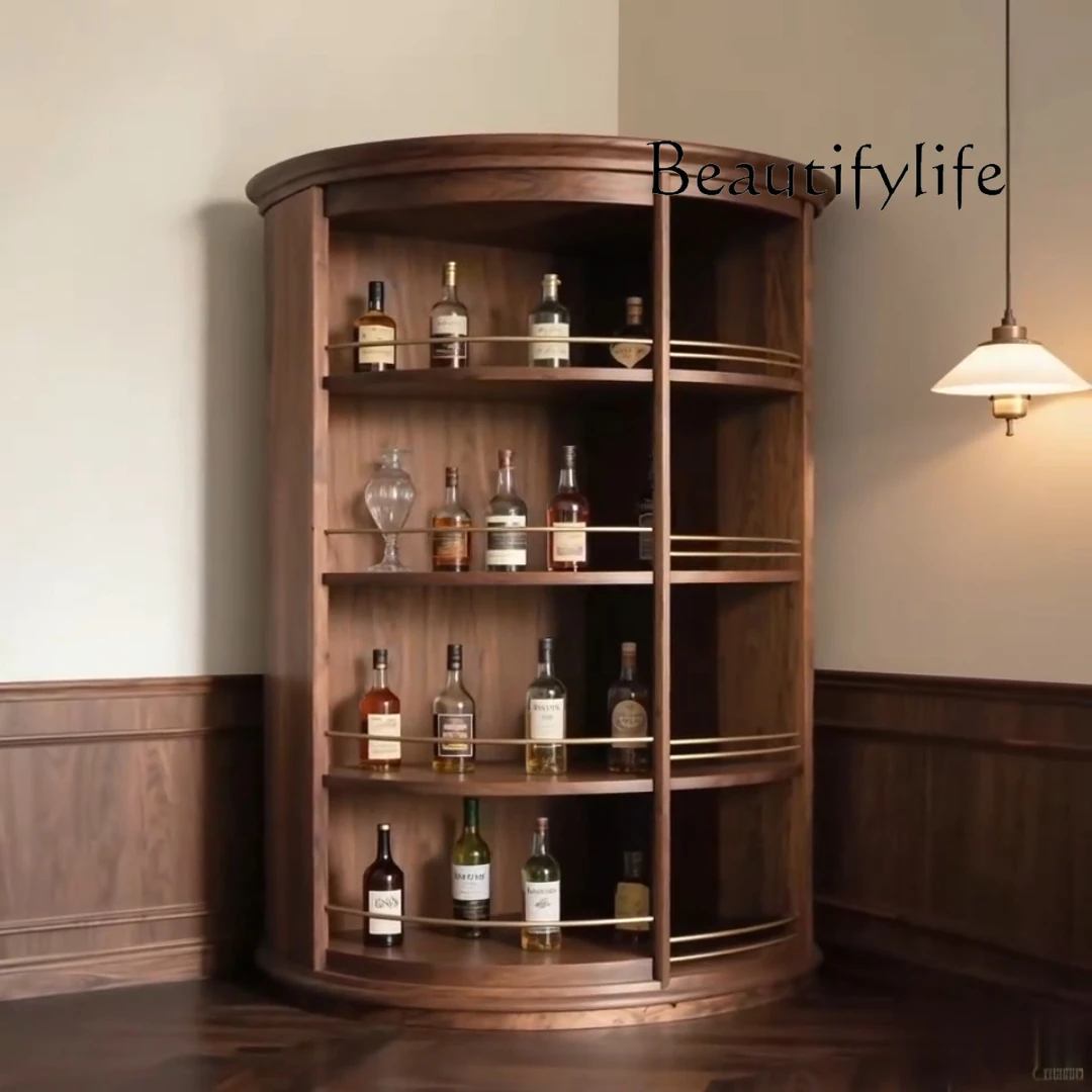 North American black walnut solid wood wine cabinet Modern medieval style open wine cabinet display Storage against the wall
North American black walnut solid wood wine cabinet Modern medieval style open wine cabinet display Storage against the wall