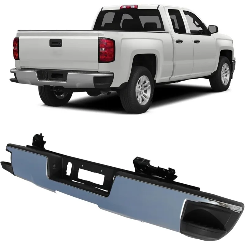 Chrome Steel Rear Step Bumper Assembly Replacement for Silverado Sierra 1500 2014-2018 Without Park Assist Sensors With Corner S
Chrome Steel Rear Step Bumper Assembly Replacement for Silverado Sierra 1500 2014-2018 Without Park Assist Sensors With Corner S