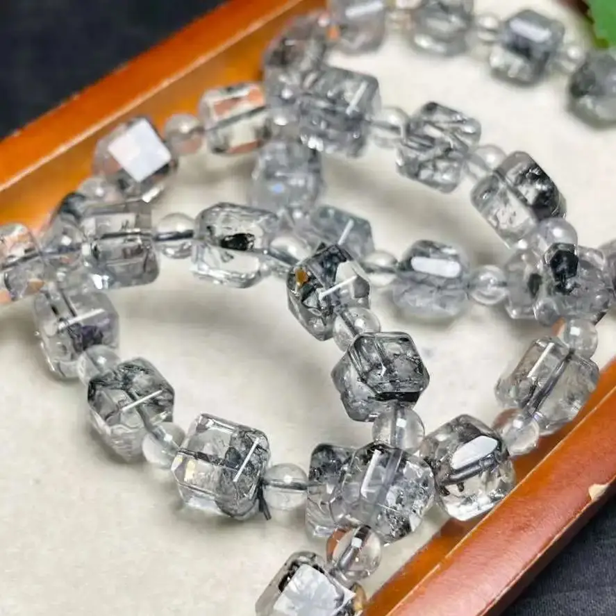 Natural Black Herkimer Diamond Bracelet Clear Square Beads Fashion Jewelry For Woman Man Holiday Gift
Natural Black Herkimer Diamond Bracelet Clear Square Beads Fashion Jewelry For Woman Man Holiday Gift