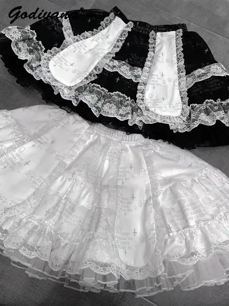 Original Subculture Goth Black and White Rabbit Ear Tutu Skirt Cool Girl Womens Cute Halter Short Sleeve T-shirt Lace Cake Skirt
Original Subculture Goth Black and White Rabbit Ear Tutu Skirt Cool Girl Womens Cute Halter Short Sleeve T-shirt Lace Cake Skirt