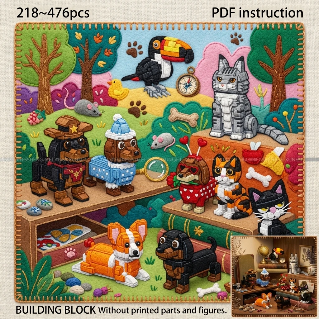 MOC Classic Pet Animal Figure Building Blocks Corgi Dachshund Cat Puppy Adult Brick Set Display Model Desk Decor
MOC Classic Pet Animal Figure Building Blocks Corgi Dachshund Cat Puppy Adult Brick Set Display Model Desk Decor