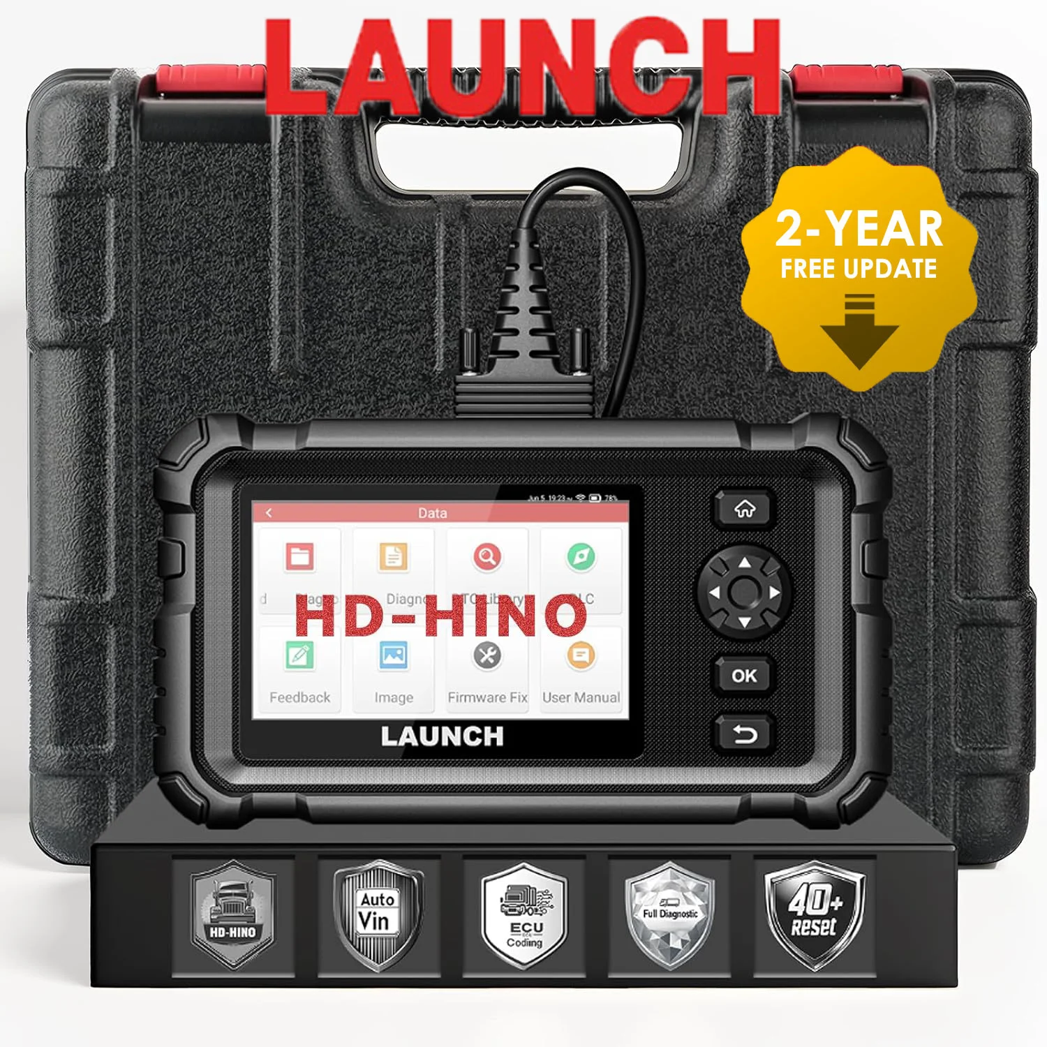 LAUNCH HD-HINO Полная система диагностического инструмента Сверхмощный грузовик-сканер Creader Elite HD Полудвунаправленный дизельный инструмент с регеном DPF
LAUNCH HD-HINO Полная система диагностического инструмента Сверхмощный грузовик-сканер Creader Elite HD Полудвунаправленный дизельный инструмент с регеном DPF