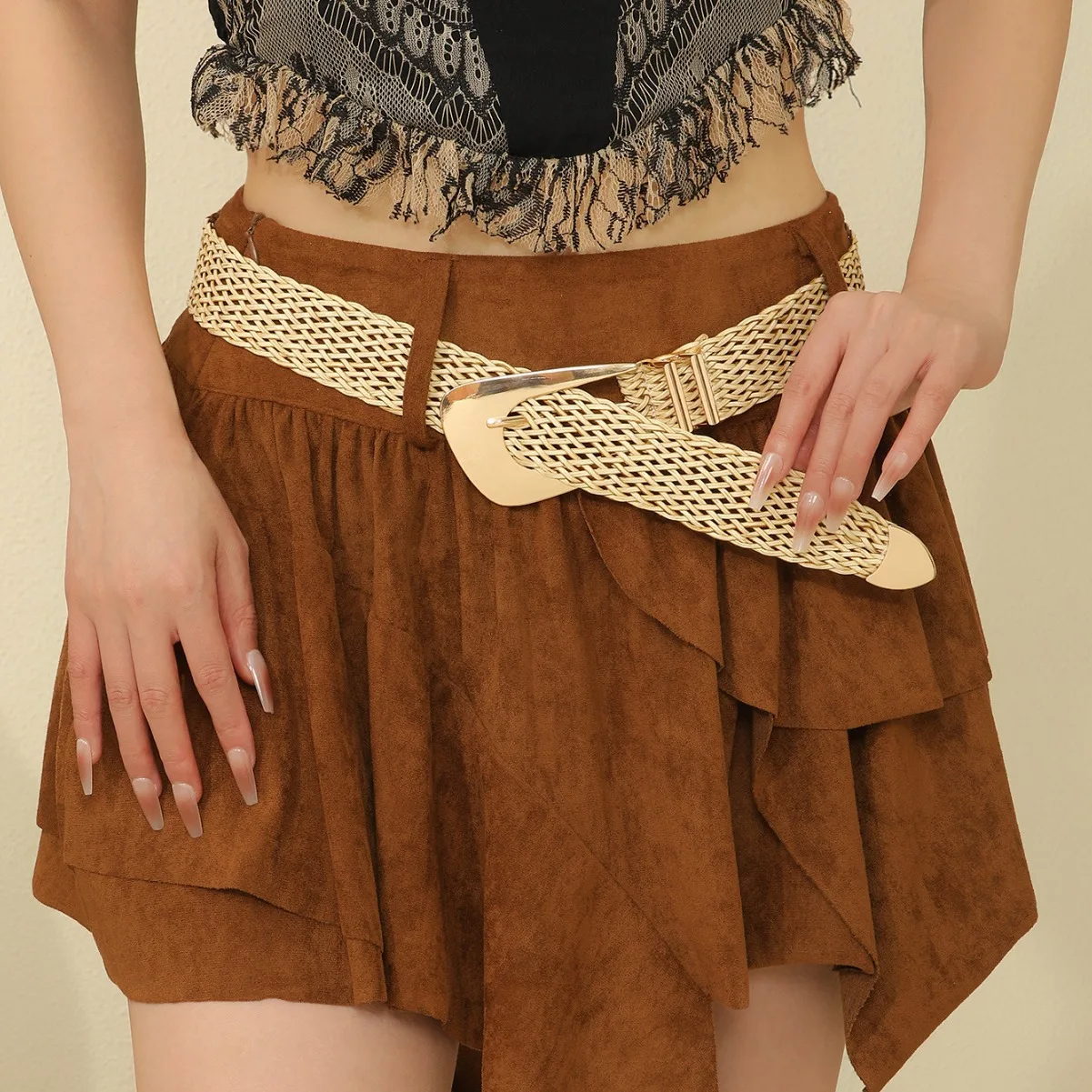 Золотой женский ремень ручной работы, хлопковое металлическое модное платье, персонализированные аксессуары, регулируемый высококачественный костюмный ремень
Золотой женский ремень ручной работы, хлопковое металлическое модное платье, персонализированные аксессуары, регулируемый высококачественный костюмный ремень