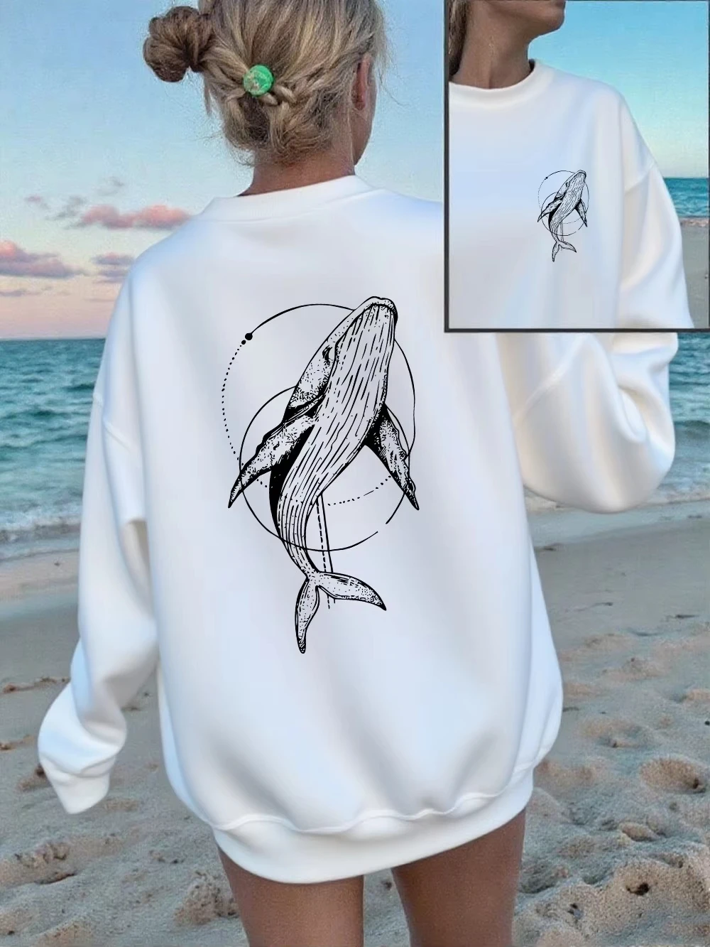 Humpback Whale Printing Sweatshirts Women Casual Crewneck Hoodies Winter Fleece Warm Pullover Loose Comfortable Womans Clothes
Humpback Whale Printing Sweatshirts Women Casual Crewneck Hoodies Winter Fleece Warm Pullover Loose Comfortable Womans Clothes