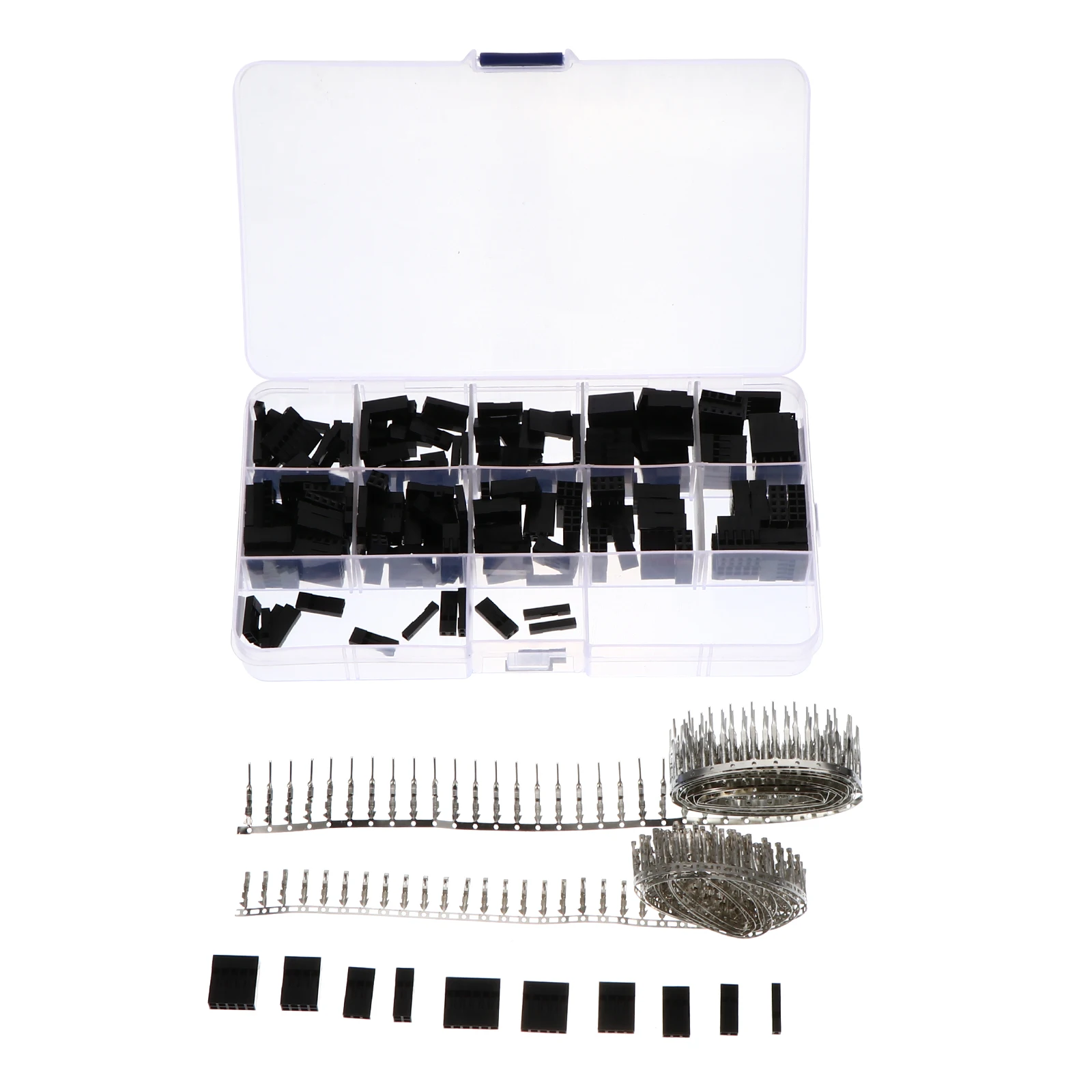 610pcs Connector Kit 2.54mm Plastic Wire Terminal Jumper Cable Pin Header Easy Storage Transparent Box Practical Use
610pcs Connector Kit 2.54mm Plastic Wire Terminal Jumper Cable Pin Header Easy Storage Transparent Box Practical Use