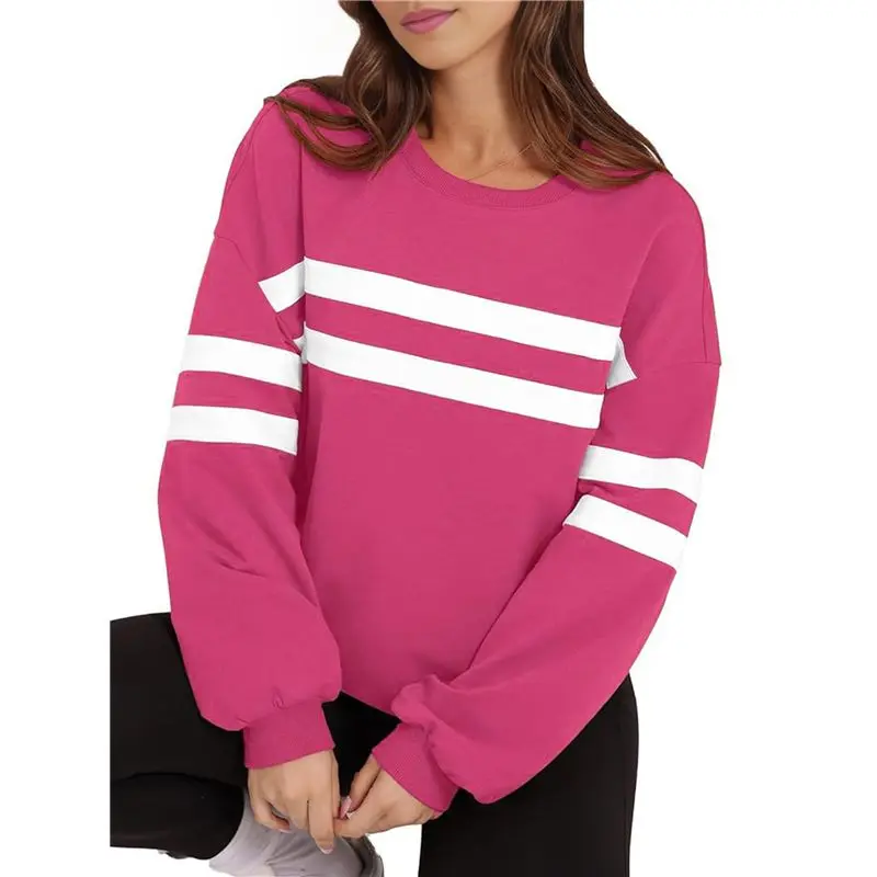 CYL-женская полосатая толстовка большого размера, осенние рубашки с круглым вырезом и длинными рукавами, повседневный пуловер с цветными блоками, топы, розово-красный S
CYL-женская полосатая толстовка большого размера, осенние рубашки с круглым вырезом и длинными рукавами, повседневный пуловер с цветными блоками, топы, розово-красный S