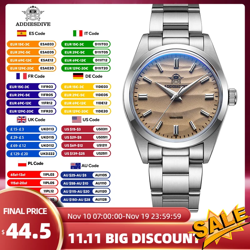 ADDIESDIVE Горячие кварцевые часы без логотипа, нержавеющее пузырьковое зеркало, стекло, текстурированный циферблат, наручные часы, водонепроницаемые мужские часы 100 м AD2030
ADDIESDIVE Горячие кварцевые часы без логотипа, нержавеющее пузырьковое зеркало, стекло, текстурированный циферблат, наручные часы, водонепроницаемые мужские часы 100 м AD2030