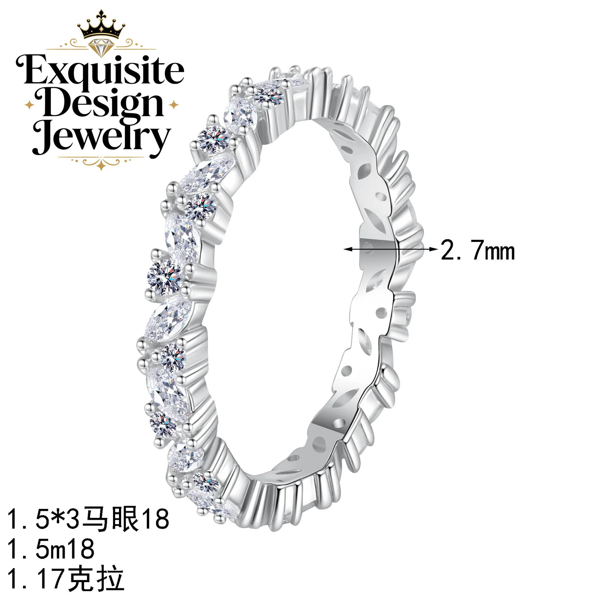 Exquisite Platinum PT950 Royal Luxury 1.17 Carat Moissanite Ring Fashionable and Unique “Starry Sky” All-Diamond Ring for Women
Exquisite Platinum PT950 Royal Luxury 1.17 Carat Moissanite Ring Fashionable and Unique “Starry Sky” All-Diamond Ring for Women