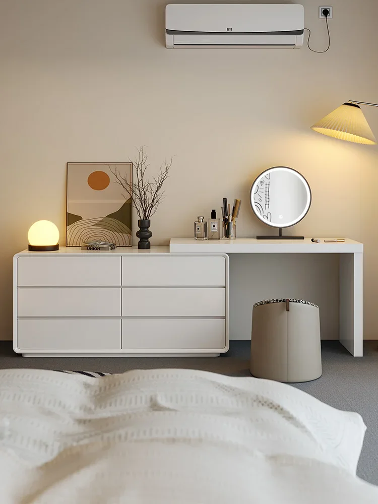 Xizi makeup, dresser, chest, integrated solid wood bedroom, modern simple bedside paint, cream wind dresser
Xizi makeup, dresser, chest, integrated solid wood bedroom, modern simple bedside paint, cream wind dresser