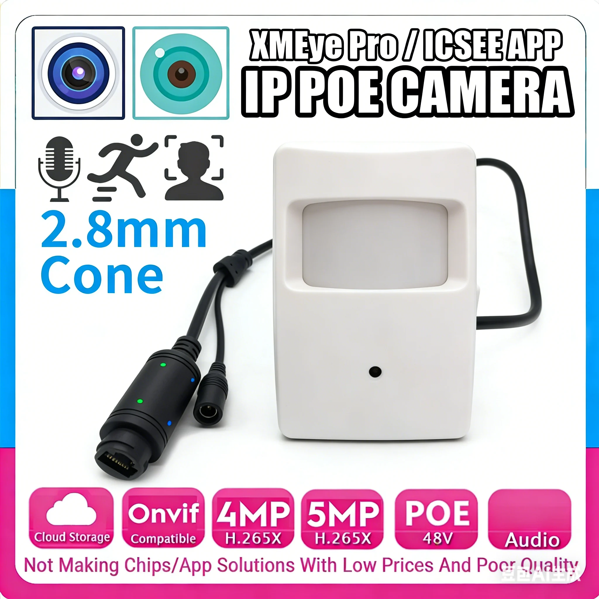 2,8 мм большой широкоугольный конусный объектив с обнаружением движения лица аудио IP XMEYE Pro 48VPOE мини-камера 5MP 4MP H.265 полный цифровой микрофон Onvif
2,8 мм большой широкоугольный конусный объектив с обнаружением движения лица аудио IP XMEYE Pro 48VPOE мини-камера 5MP 4MP H.265 полный цифровой микрофон Onvif