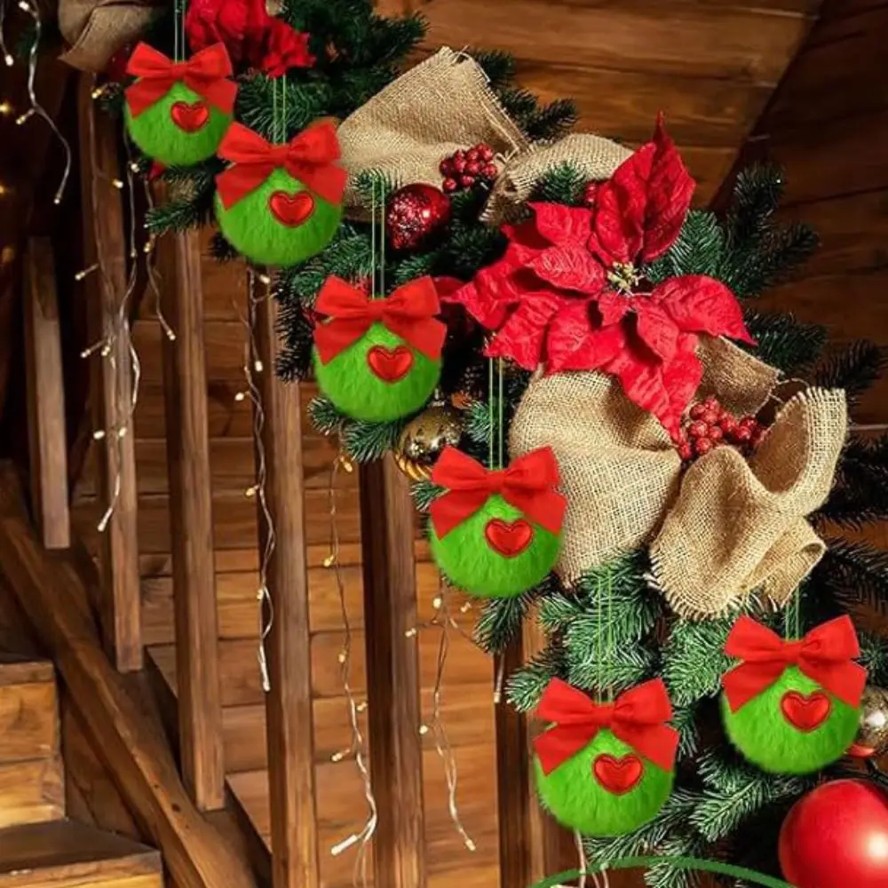12Pcs Furry Christmas Green Elf Ball 6cm DIY Christmas Tree Hanging Decoration Soft with Bow and Heart Xmas Tree Pendant Window
12Pcs Furry Christmas Green Elf Ball 6cm DIY Christmas Tree Hanging Decoration Soft with Bow and Heart Xmas Tree Pendant Window
