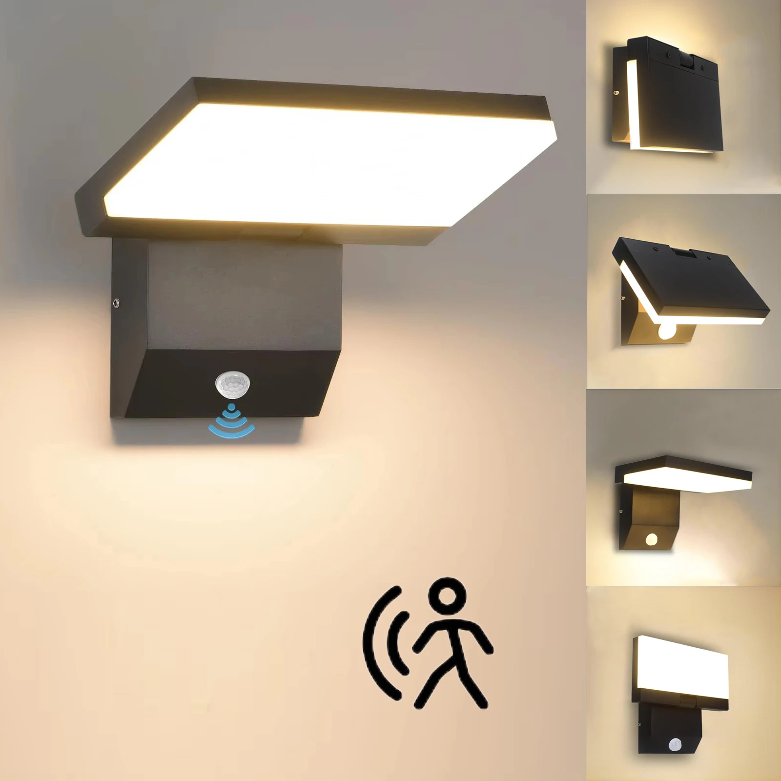 Motion Sensor Outdoor Wall Light IP65 Waterproof, LED 18W Black Porch Lights Foldable Patio Wall Light for House Garage 3000K
Motion Sensor Outdoor Wall Light IP65 Waterproof, LED 18W Black Porch Lights Foldable Patio Wall Light for House Garage 3000K