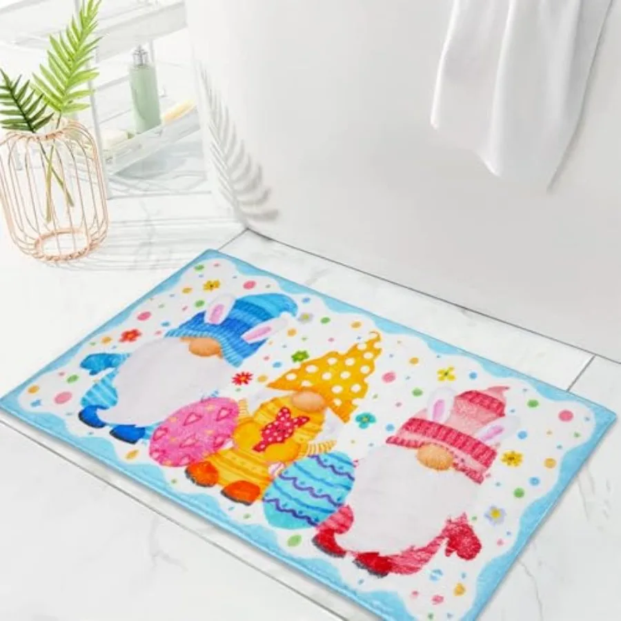 Easter Bathroom Rugs Cute Gnome and Eggs Bath Mat, Non-Slip Farmhouse Bathroom Doormat Shower Bath Rugs for Spring Easter Home
Easter Bathroom Rugs Cute Gnome and Eggs Bath Mat, Non-Slip Farmhouse Bathroom Doormat Shower Bath Rugs for Spring Easter Home