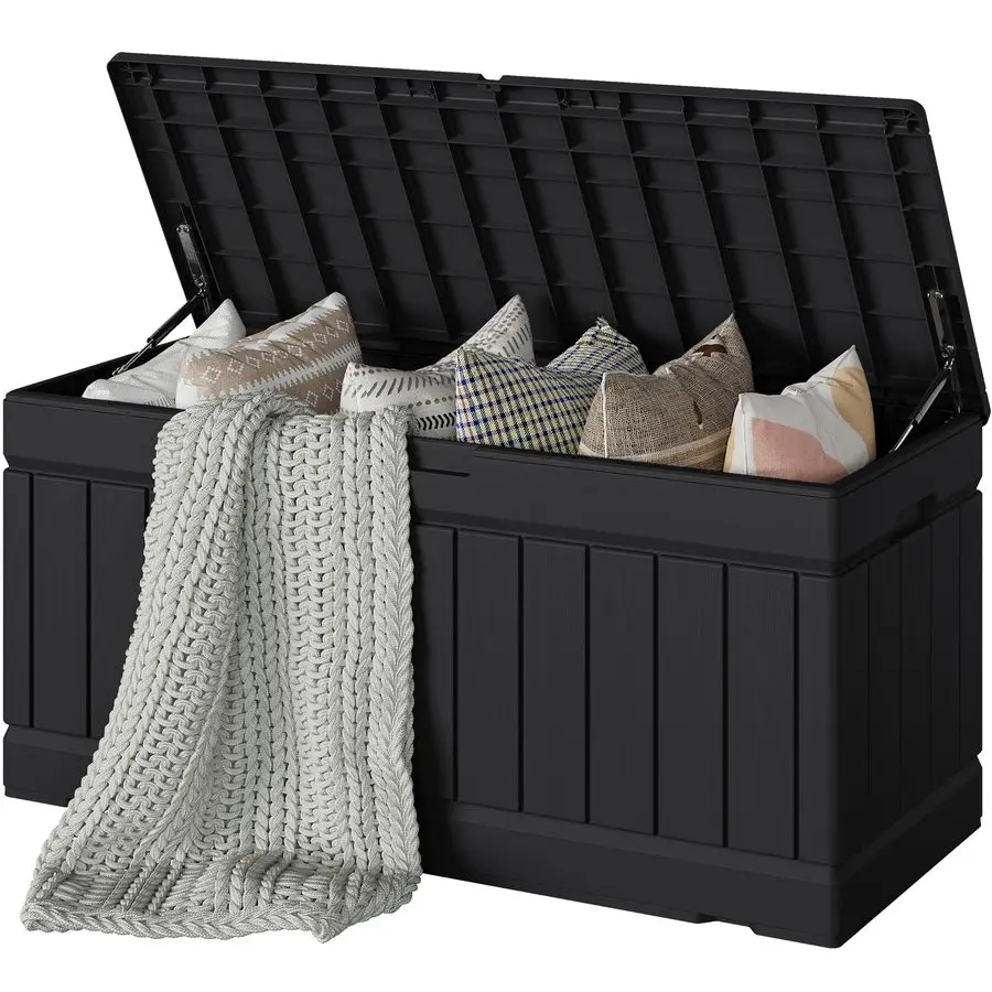 78 Gallon Deck Box, Waterproof Resin Outdoor Storage Box for Outside and Patio, Outdoor Storage Bench Lockable for Patio Furnit
78 Gallon Deck Box, Waterproof Resin Outdoor Storage Box for Outside and Patio, Outdoor Storage Bench Lockable for Patio Furnit