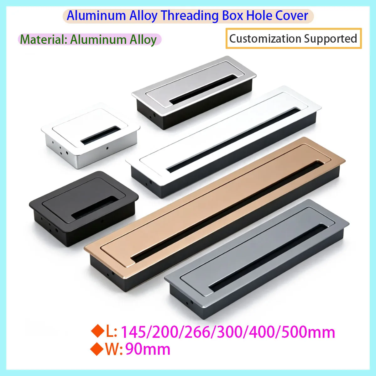 Furniture Hardware, Aluminum Alloy Rectangular Desktop Cable Cover, Cable Outlet Port Surface, Cable Hole
Furniture Hardware, Aluminum Alloy Rectangular Desktop Cable Cover, Cable Outlet Port Surface, Cable Hole
