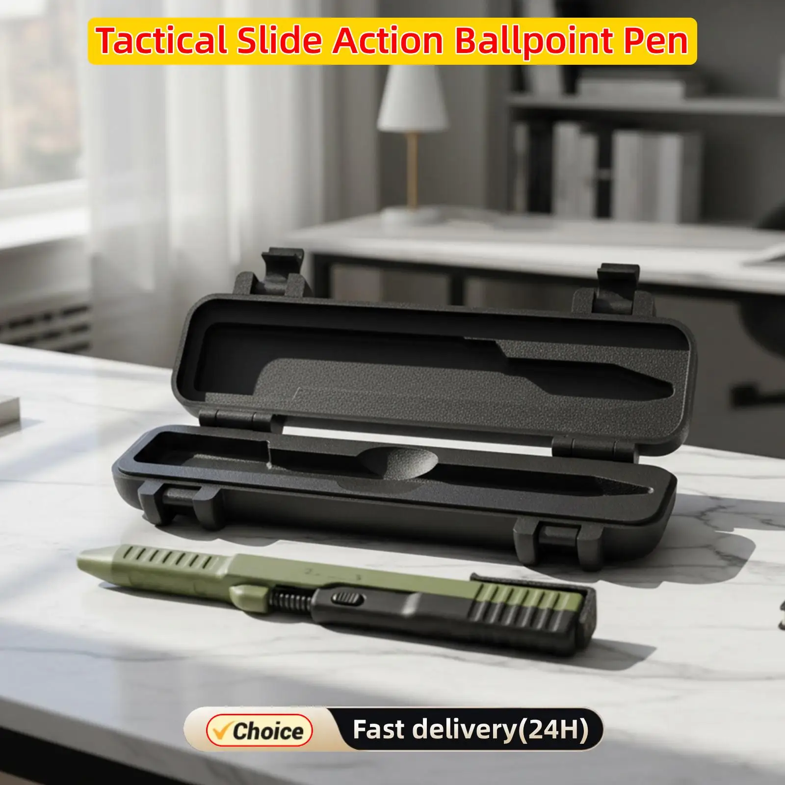 Тактическая шариковая ручка Slide Action с чехлом, креативная новинка, пишущий инструмент, многоразовая ручка с гладкими чернилами для офисного стола
Тактическая шариковая ручка Slide Action с чехлом, креативная новинка, пишущий инструмент, многоразовая ручка с гладкими чернилами для офисного стола
