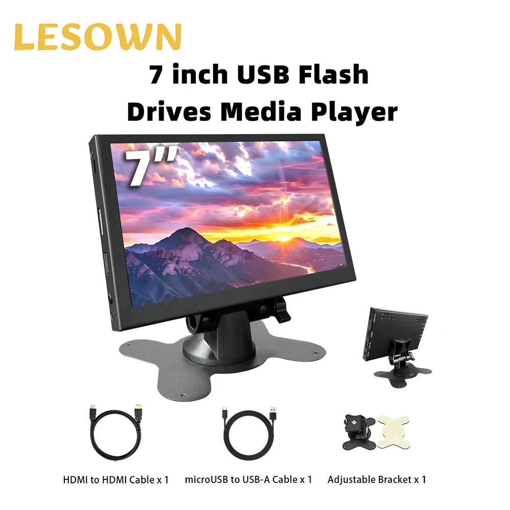 LESOWN 7.0inch Advertising Machine 1024x600 USB Flash Drive Video AD Player Travel Monitor with Stand for 3D Printer display
LESOWN 7.0inch Advertising Machine 1024x600 USB Flash Drive Video AD Player Travel Monitor with Stand for 3D Printer display