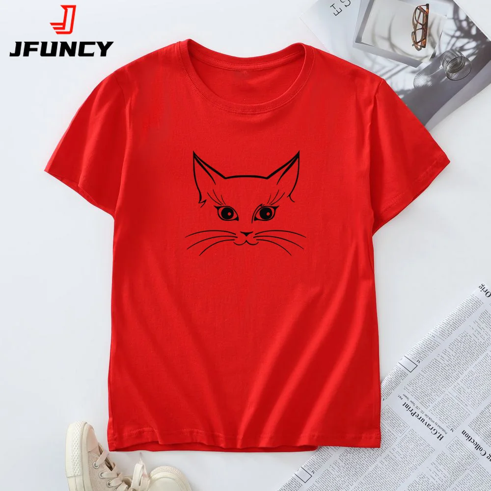 Women's 100% Cotton T Shirts Oversized Soft Breathable Casual Tee 2025 Summer Short Sleeve Woman Top New Cat Graphic Clothing
Women's 100% Cotton T Shirts Oversized Soft Breathable Casual Tee 2025 Summer Short Sleeve Woman Top New Cat Graphic Clothing