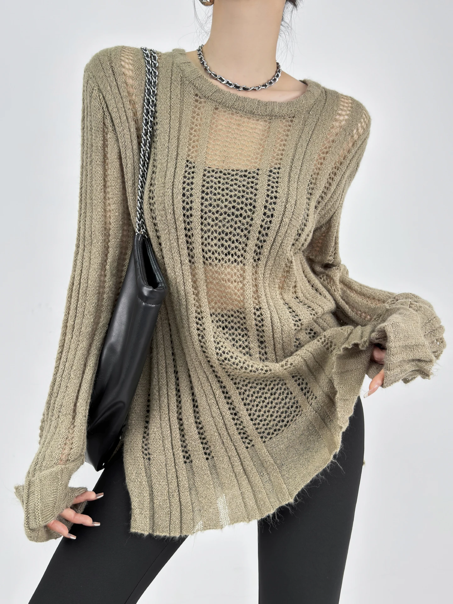 Double Z Vintage Hollow Knitted round Ne Cover up Loose Women's Top Spring Slimming Paper Thin Lazy Sle Long Sve
Double Z Vintage Hollow Knitted round Ne Cover up Loose Women's Top Spring Slimming Paper Thin Lazy Sle Long Sve