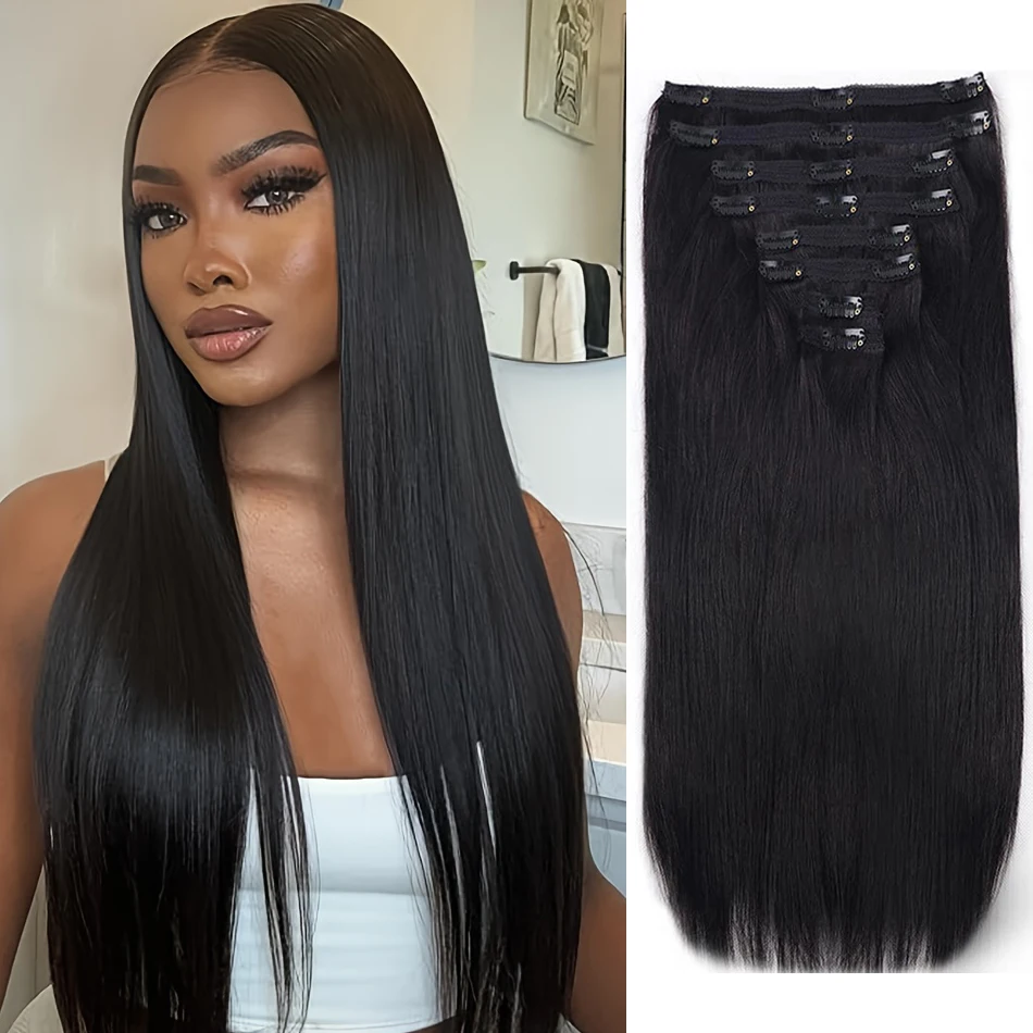 Natural Straight Clip In Human Hair Extension 120G 8Pcs/Set Brazilian Virgin Full Head Seamless Clip-On Hair Extension For Women
Natural Straight Clip In Human Hair Extension 120G 8Pcs/Set Brazilian Virgin Full Head Seamless Clip-On Hair Extension For Women