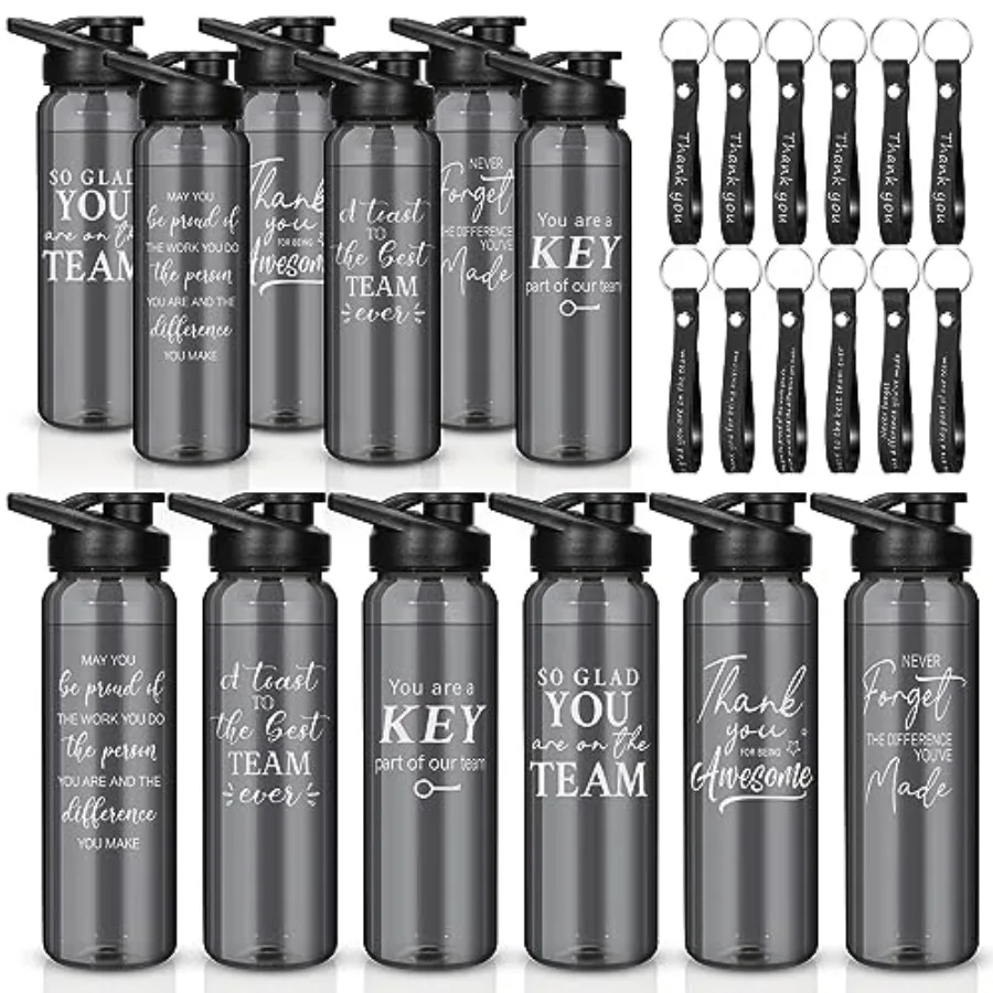 24 Pcs Employee Appreciation Gifts Thank You Bottles 12 Plastic 24 oz Sports Water Bottles and 12 Silicone Keychain Staff Inspi
24 Pcs Employee Appreciation Gifts Thank You Bottles 12 Plastic 24 oz Sports Water Bottles and 12 Silicone Keychain Staff Inspi