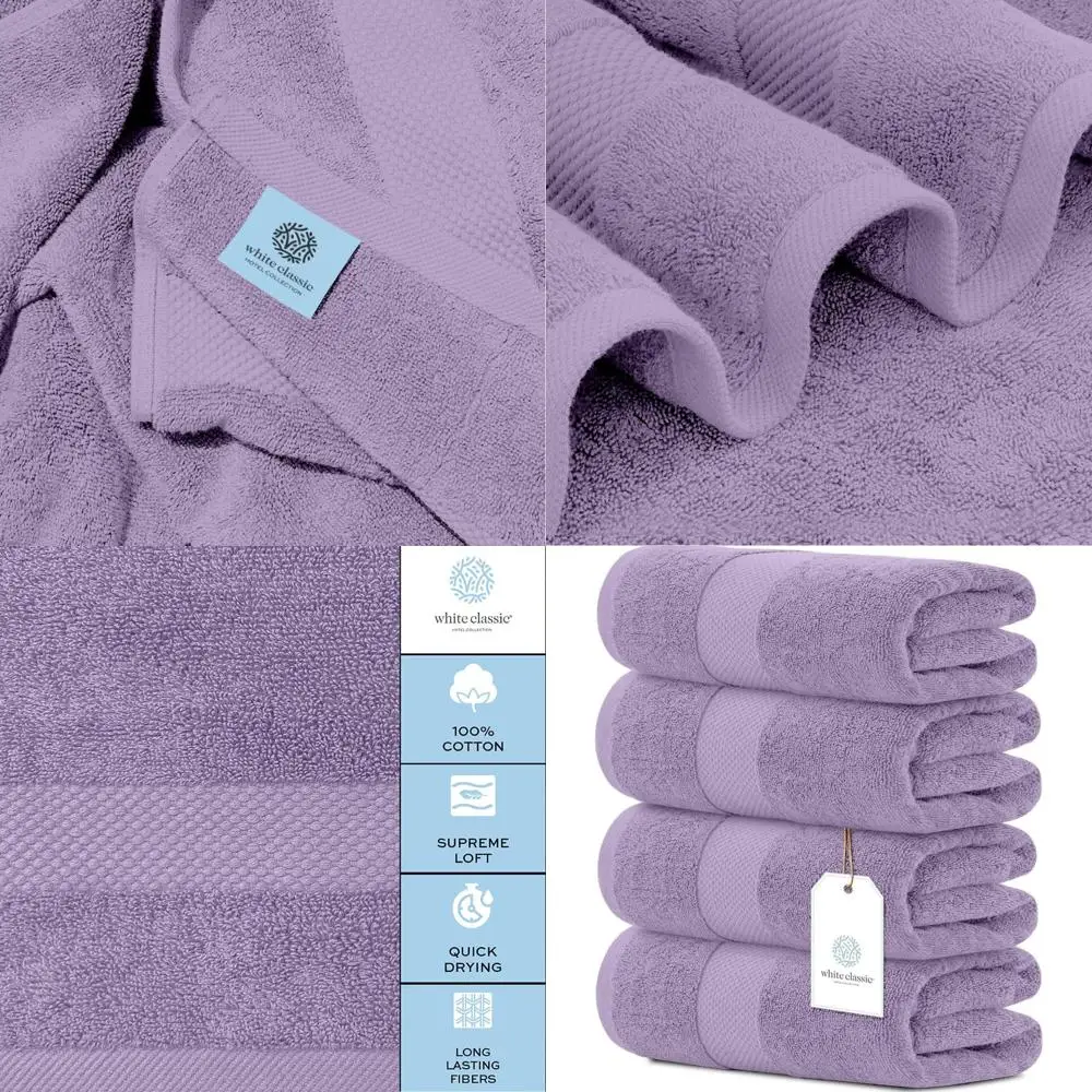 Набор из 4 роскошных банных полотенец - 700 GSM, хлопок, большие 27x54, ультрамягкие, с высокой впитываемостью, быстросохнущие, лаванда
Набор из 4 роскошных банных полотенец - 700 GSM, хлопок, большие 27x54, ультрамягкие, с высокой впитываемостью, быстросохнущие, лаванда