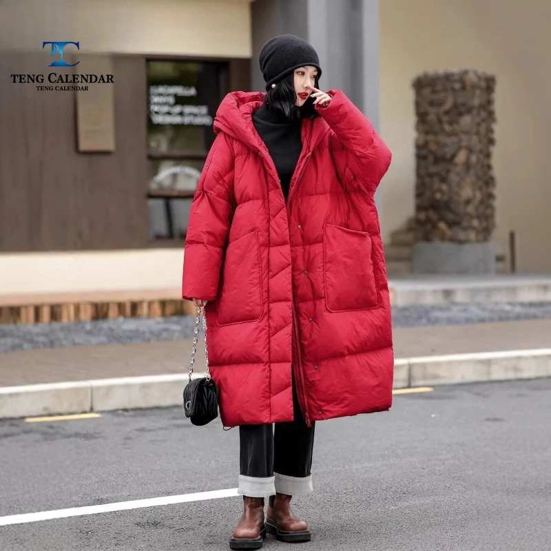 Vintage plus size hooded down jacket, long thick and loose white duck down warm jacket, women's 2025 winter new style
Vintage plus size hooded down jacket, long thick and loose white duck down warm jacket, women's 2025 winter new style