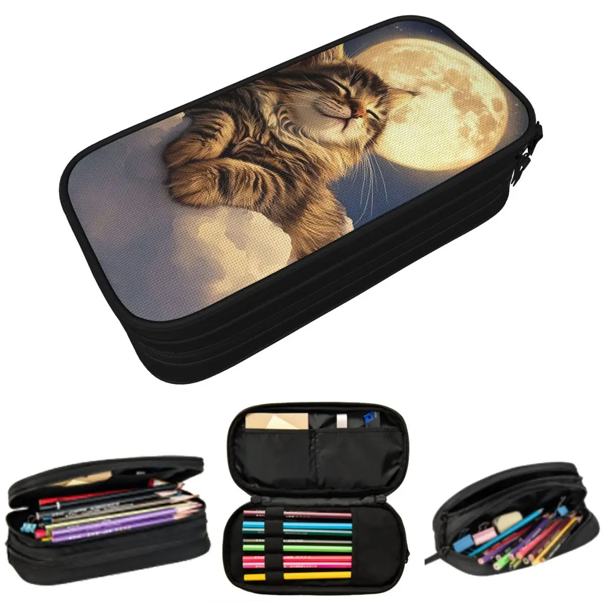 Пенал с изображением мультяшного кота, спящего в глубоком синем ночном небе, для мальчиков и девочек, подарок, коробка для ручек, сумка для карандашей, канцелярские принадлежности, сумка-держатель для ручек
Пенал с изображением мультяшного кота, спящего в глубоком синем ночном небе, для мальчиков и девочек, подарок, коробка для ручек, сумка для карандашей, канцелярские принадлежности, сумка-держатель для ручек