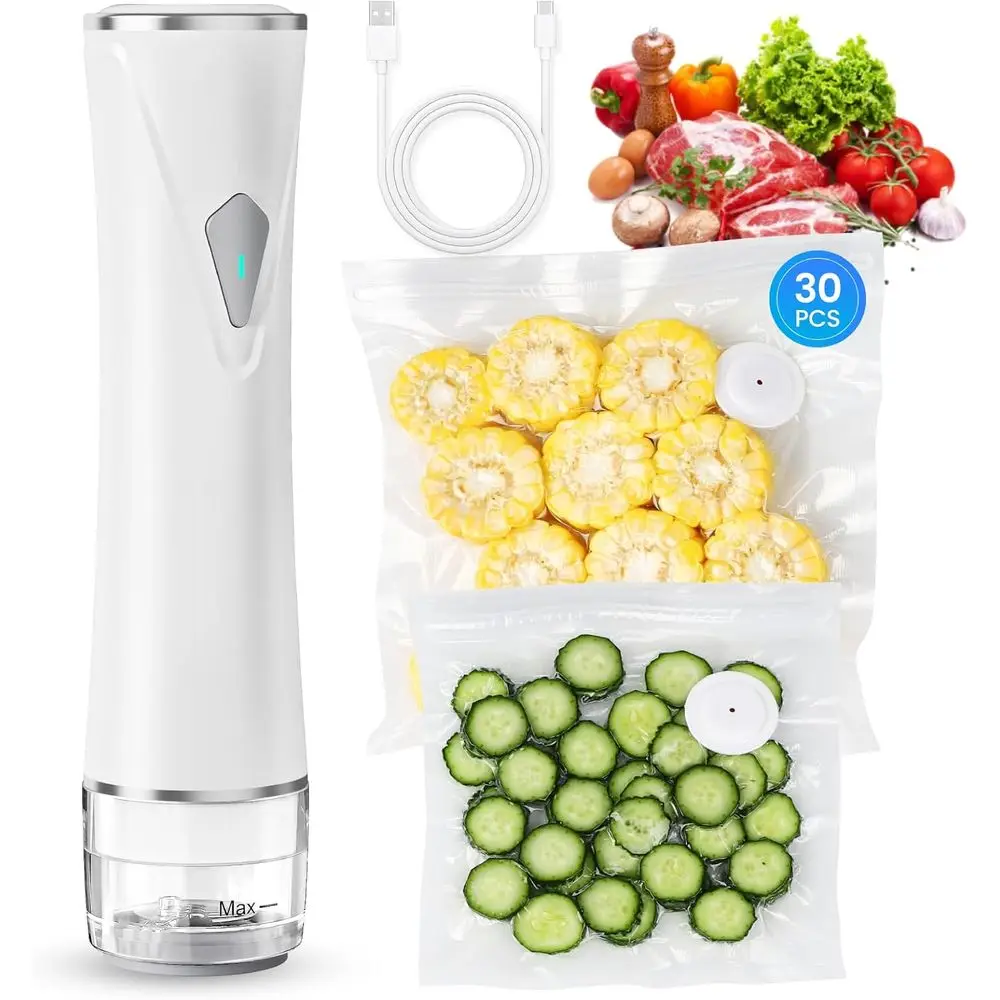 Вакуумный упаковщик с видимым резервуаром, ручной вакуумный упаковщик с 30 многоразовыми пакетами или в 5 раз более долговечными пакетами, беспроводной и портативный, W
Вакуумный упаковщик с видимым резервуаром, ручной вакуумный упаковщик с 30 многоразовыми пакетами или в 5 раз более долговечными пакетами, беспроводной и портативный, W