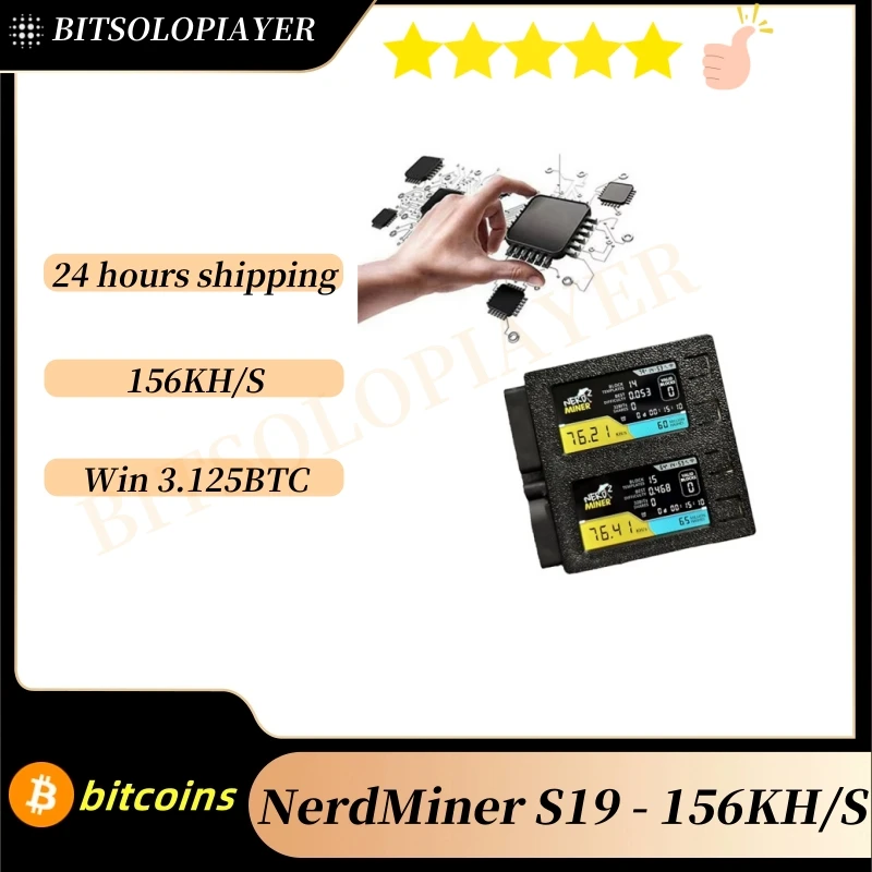 DIY NerdMiner S19 Tiny 156KH/s Hashrate V1.6.3 Bitcoin Lottery Miner BTC Solo Mining Miner
DIY NerdMiner S19 Tiny 156KH/s Hashrate V1.6.3 Bitcoin Lottery Miner BTC Solo Mining Miner