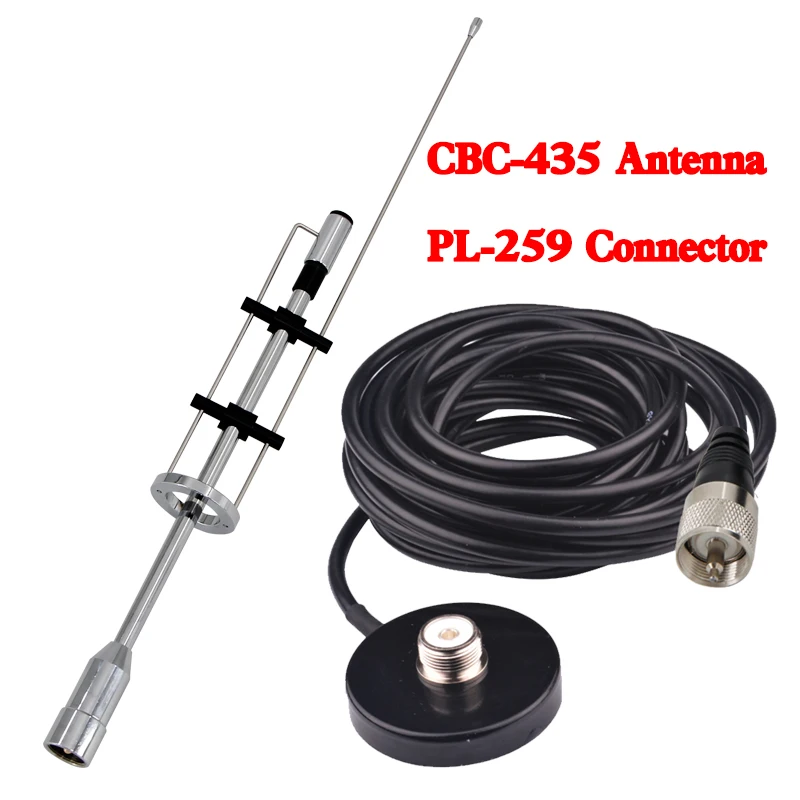 CBC-435 UHF VHF 145/435MHz Dual Band Antenna PL-259 Connector CBC435 and Magnetic Mount Base Adapter for Mobile Ham Car Radio
CBC-435 UHF VHF 145/435MHz Dual Band Antenna PL-259 Connector CBC435 and Magnetic Mount Base Adapter for Mobile Ham Car Radio