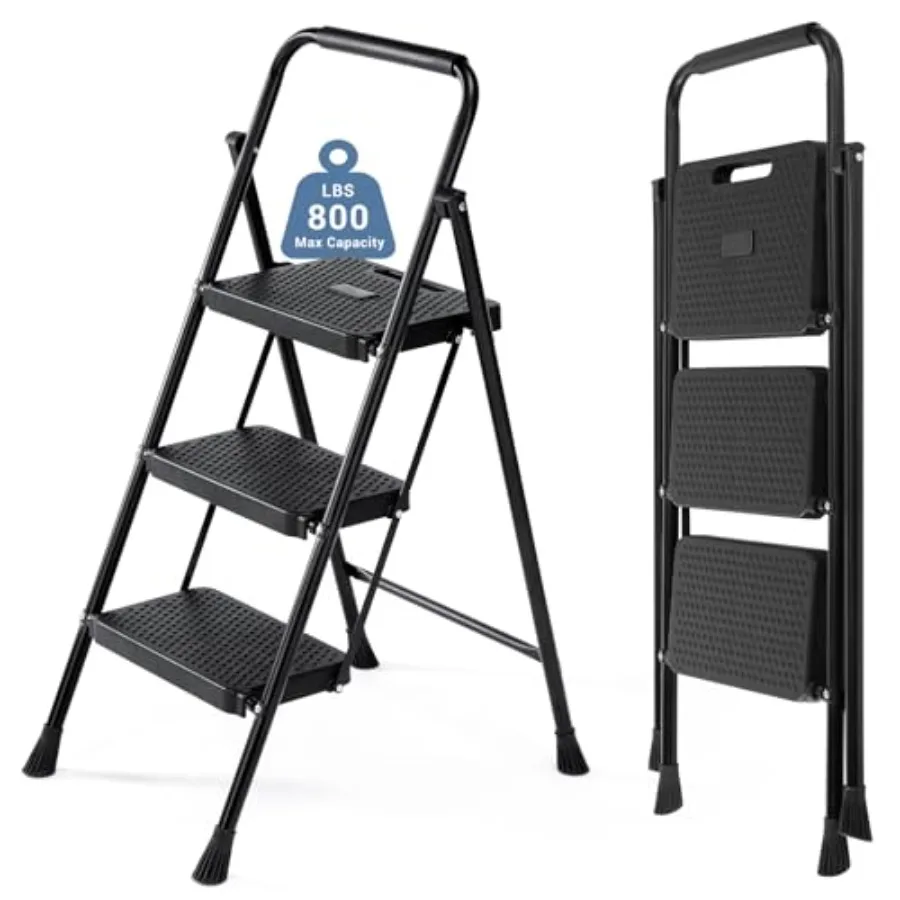 3 Step Ladder, Sturdy Step Stool with Anti-Slip Pedal and Comfortable Handrail, Portable Heavy Duty Step Stool for Kitchen, Gar
3 Step Ladder, Sturdy Step Stool with Anti-Slip Pedal and Comfortable Handrail, Portable Heavy Duty Step Stool for Kitchen, Gar