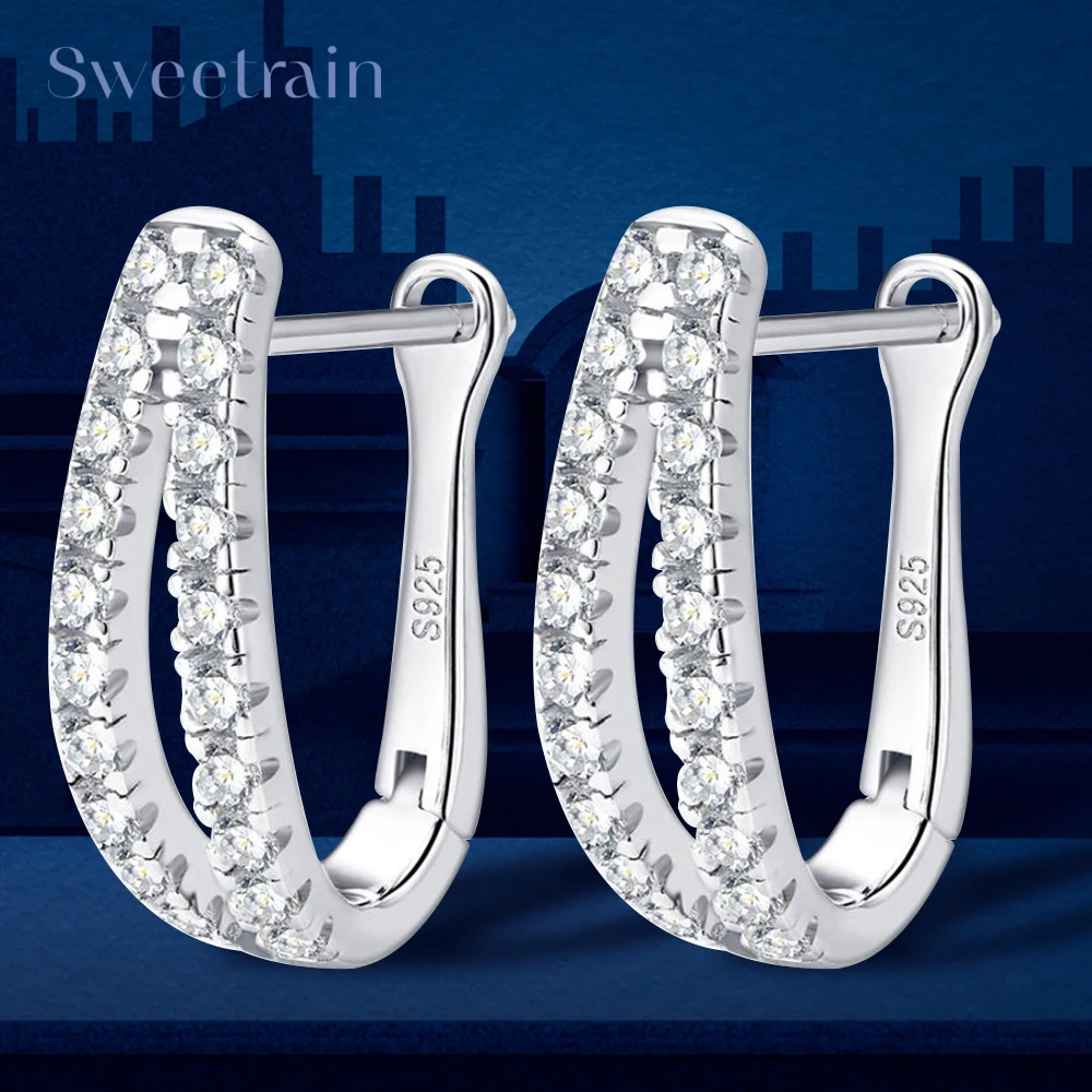 Sweetrain 1.5mm Moissanite Hoop Earrings for Women 925 Sterling Silver 18K Gold Plated Huggie Earrings Classic Girls' Jewelry
Sweetrain 1.5mm Moissanite Hoop Earrings for Women 925 Sterling Silver 18K Gold Plated Huggie Earrings Classic Girls' Jewelry