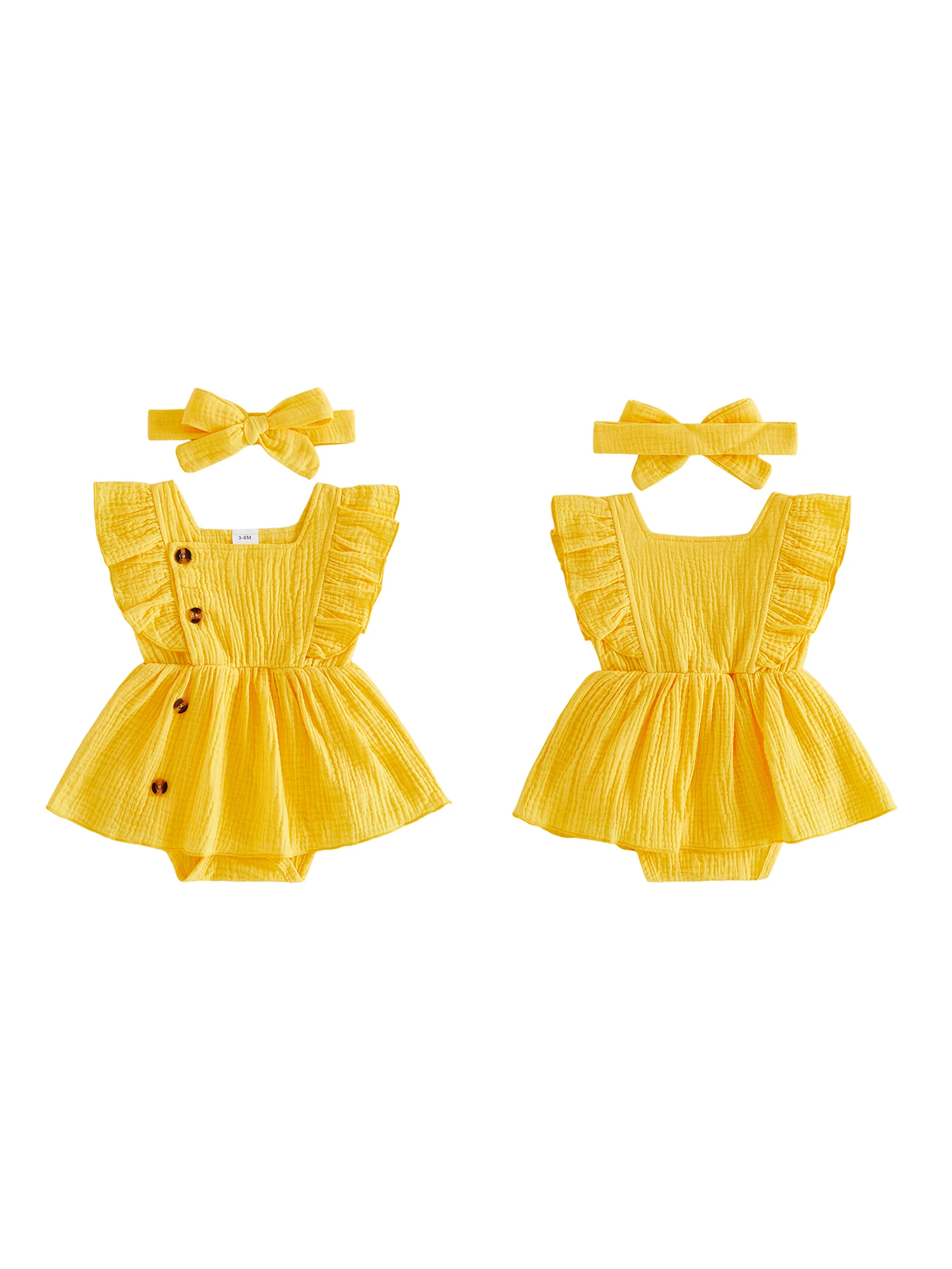 Adorable Baby Girl Romper Dress with Cute Ruffles and Matching Headband - Stylish Solid Color Jumpsuit for Infants
Adorable Baby Girl Romper Dress with Cute Ruffles and Matching Headband - Stylish Solid Color Jumpsuit for Infants