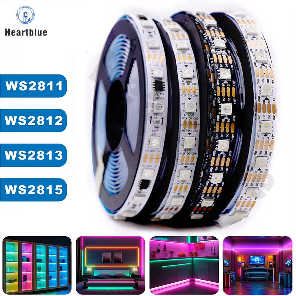 5V/12V SPI Color LED WS2811 WS2812 WS2815 WS2813 Addressable Programmable LED Light Strips For Colorful Light WHITE/BLACK PCB 5V
5V/12V SPI Color LED WS2811 WS2812 WS2815 WS2813 Addressable Programmable LED Light Strips For Colorful Light WHITE/BLACK PCB 5V
