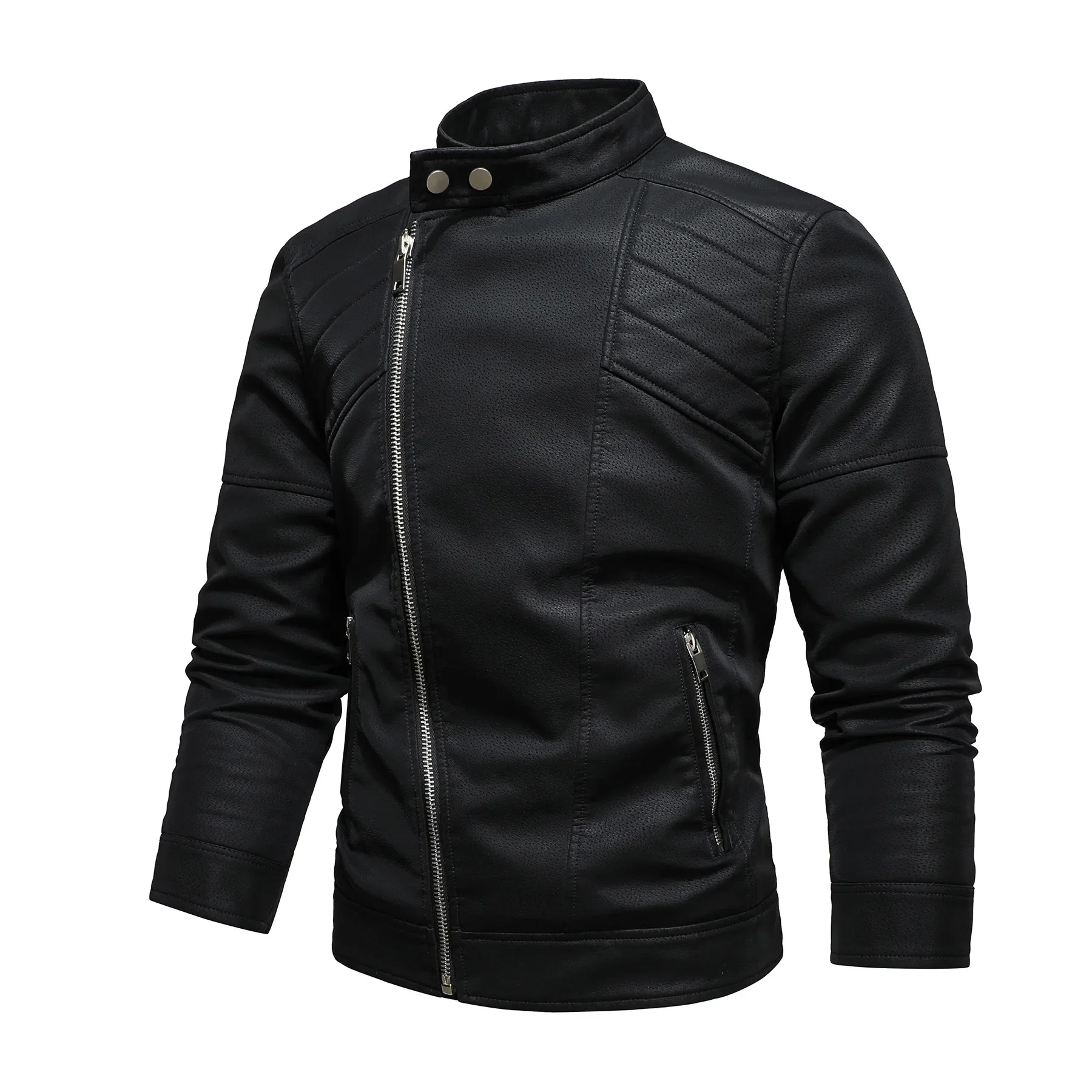 High Quality New Men's Leather Jacket Fashionable Lapel and Diagonal Zipper Men's Motorcycle Leather Jacket New Style
High Quality New Men's Leather Jacket Fashionable Lapel and Diagonal Zipper Men's Motorcycle Leather Jacket New Style