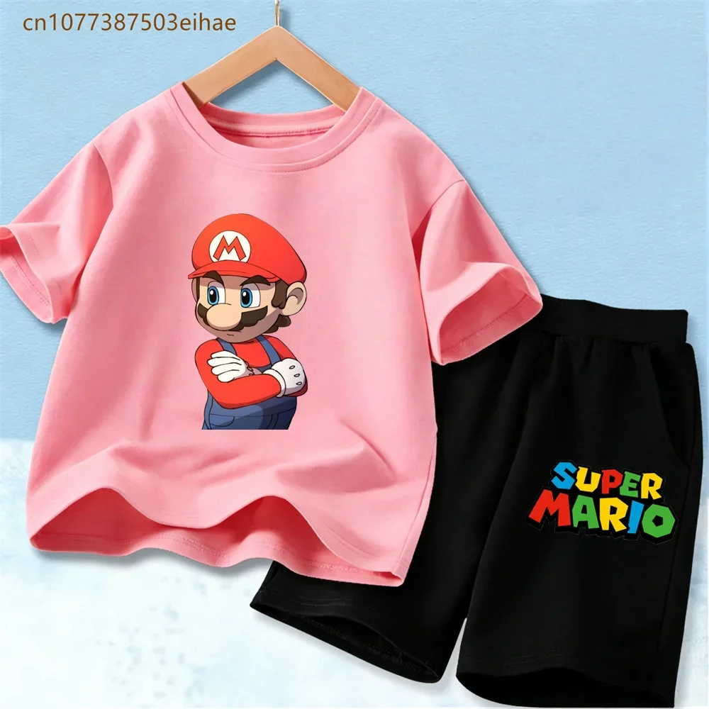 High Quality Kids 2Pcs Set Mario Cartoon Short Sleeve T-Shirt + Elastic Waist Shorts Comfortable Summer Children Clothing Suits
High Quality Kids 2Pcs Set Mario Cartoon Short Sleeve T-Shirt + Elastic Waist Shorts Comfortable Summer Children Clothing Suits
