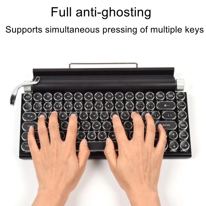 83-Key Bluetooth Dual-Mode Mechanical Keyboard: Retro Punk Typewriter Style with Customizable Hot-Swappable Keys
83-Key Bluetooth Dual-Mode Mechanical Keyboard: Retro Punk Typewriter Style with Customizable Hot-Swappable Keys