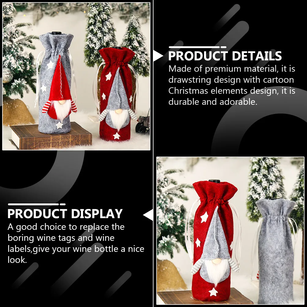 Xmas Wine Bottle Cover Christmas Bottle Pouch Gnome Theme Drawstring Closure Fits Standard Size Bottles Perfect Holiday Gift
Xmas Wine Bottle Cover Christmas Bottle Pouch Gnome Theme Drawstring Closure Fits Standard Size Bottles Perfect Holiday Gift