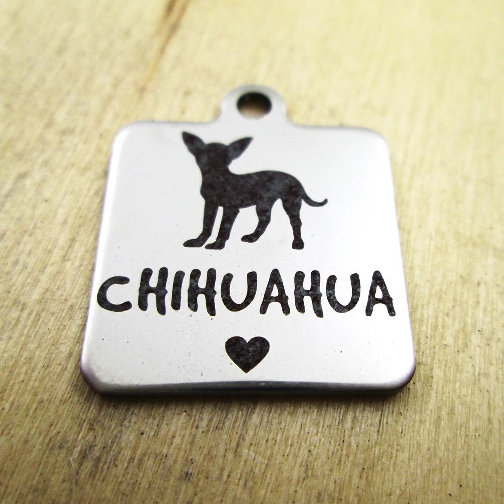20pcs-CHIHUAHUA stainless steel charms - Laser Engraved - Customized - DIY Charms Pendants
20pcs-CHIHUAHUA stainless steel charms - Laser Engraved - Customized - DIY Charms Pendants