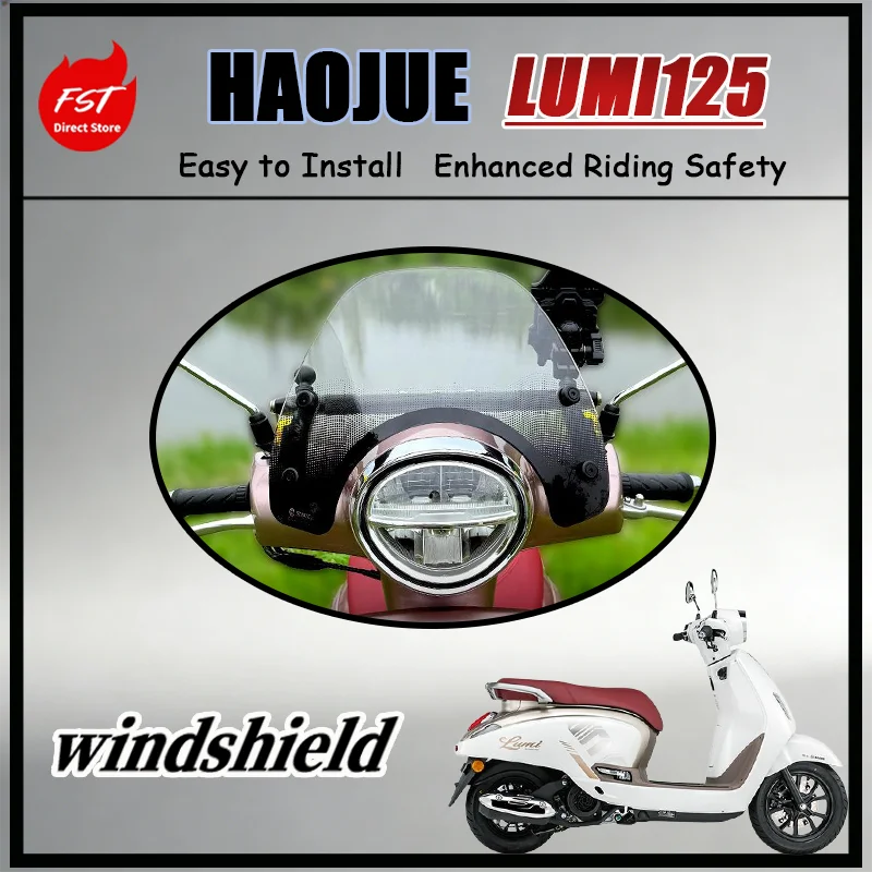 FOR Haojue LUMI125 Scooter Windshield Silk-Screen Printed Front Wind Deflector Custom Modified Upgrade HD Clear PC Glass
FOR Haojue LUMI125 Scooter Windshield Silk-Screen Printed Front Wind Deflector Custom Modified Upgrade HD Clear PC Glass