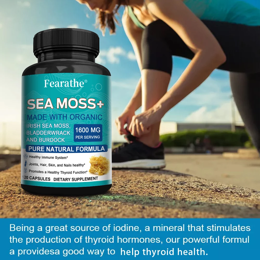 Organic Sea Moss 3-in-1 Capsules - Irish Moss, Bladderwrack & Burdock Root, Thyroid, Immune, Gut, Joint & Skin Beauty Support
Organic Sea Moss 3-in-1 Capsules - Irish Moss, Bladderwrack & Burdock Root, Thyroid, Immune, Gut, Joint & Skin Beauty Support