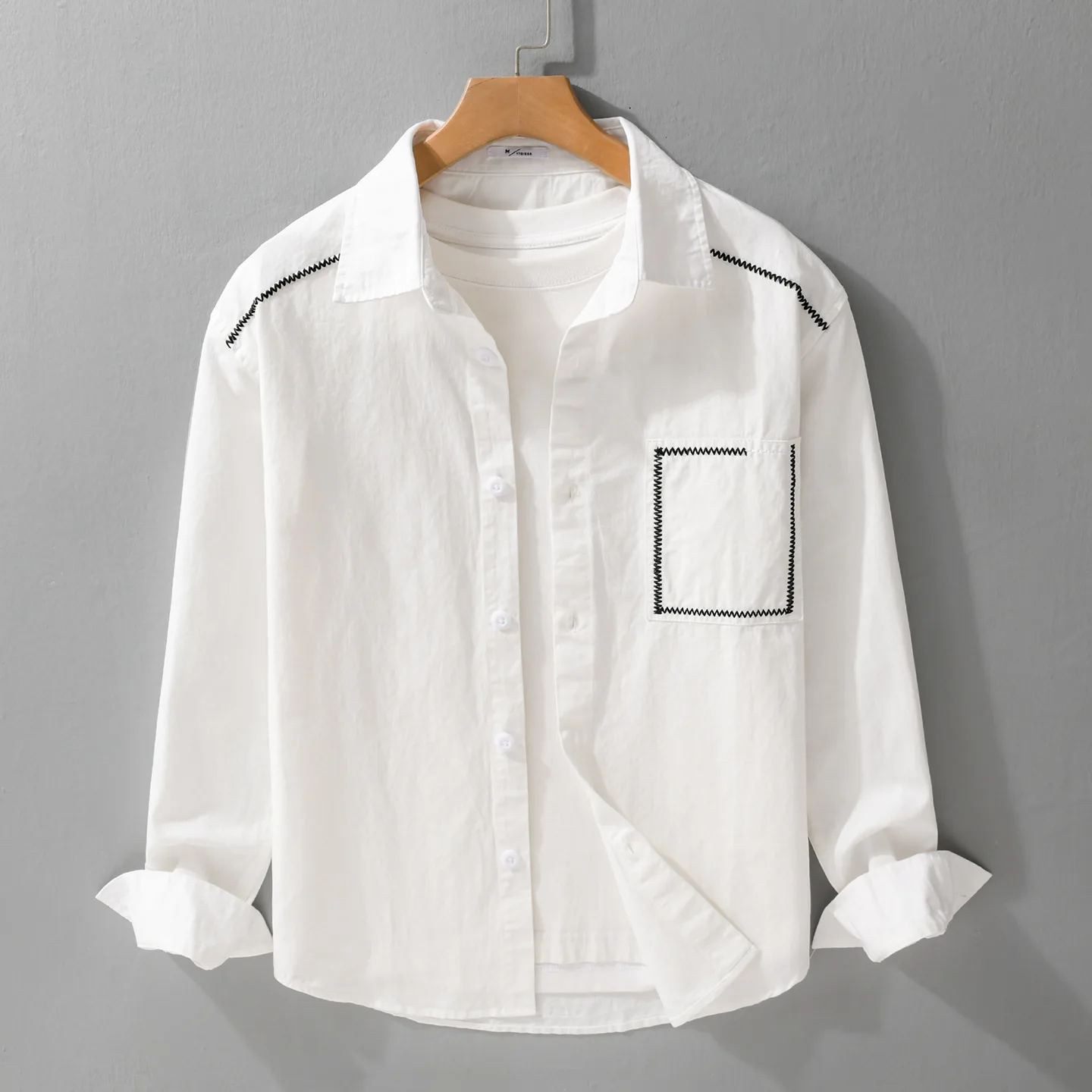 Spring Autumn Contrast Color Design Casual Loose Long Sleeve Pure Cotton Shirt Men's Versatile Flip Collar Button up Top
Spring Autumn Contrast Color Design Casual Loose Long Sleeve Pure Cotton Shirt Men's Versatile Flip Collar Button up Top